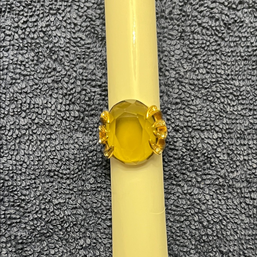Stella & Dot Yellow Faceted Stone Cocktail Ring